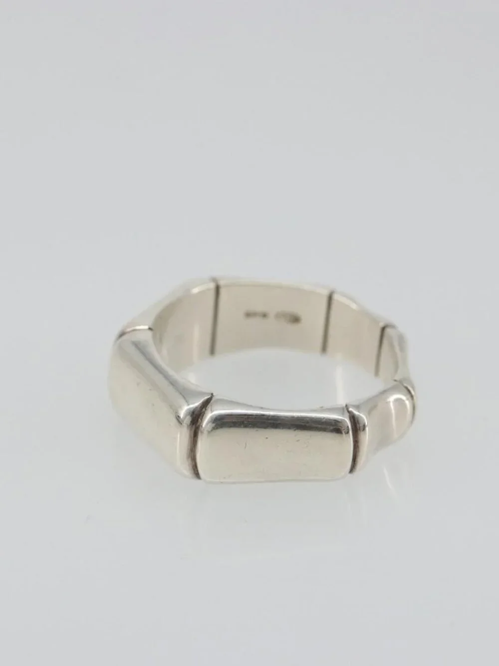 GUCCI Bamboo Ring Ag925 Silver Auth SW2377V